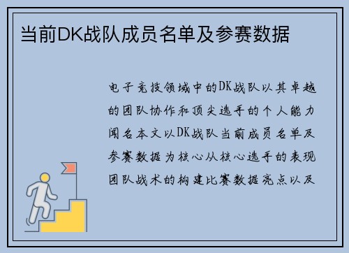 当前DK战队成员名单及参赛数据